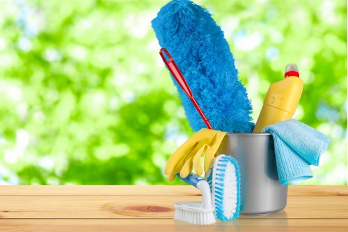 Staff member identifying a cleaning hazard during a room inspection