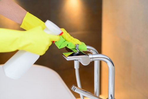Cleaner maintaining a modern Paddington apartment