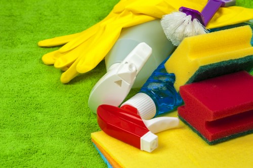Cleaning equipment and PPE arranged for safe use