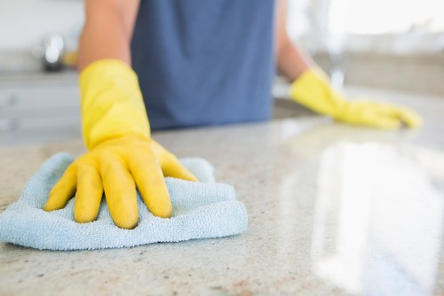 Professional cleaner in Paddington working on a tidy office interior