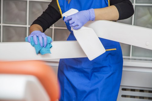 Cleaner reviewing a service booking and schedule